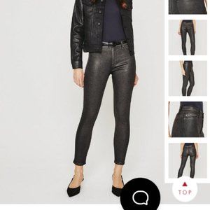 NWT AG FARRAH SKINNY ANKLE JEAN IN LUMINOUS GUNMETAL. A Must Have!